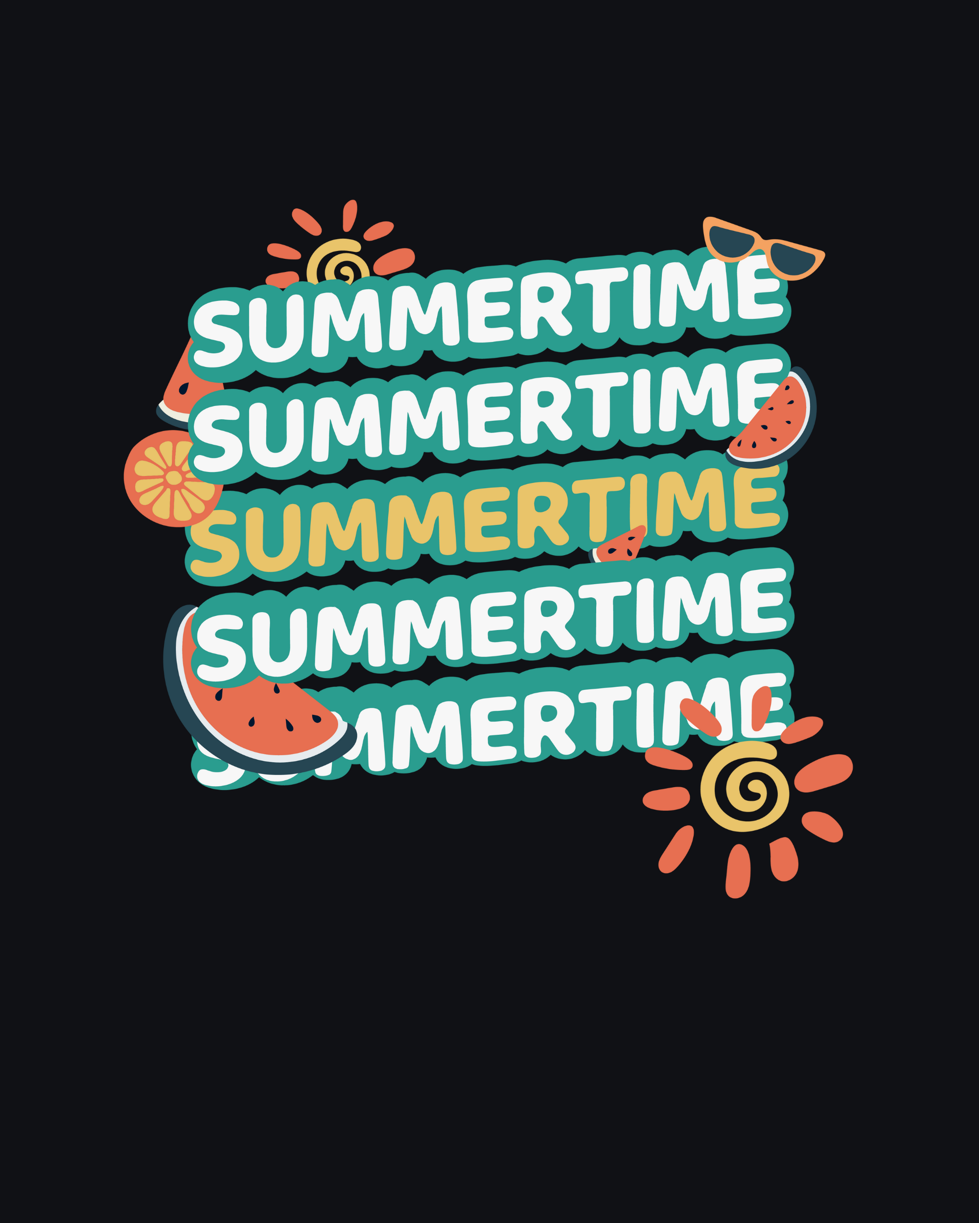 Summertime Graphic Printed T-Shirt