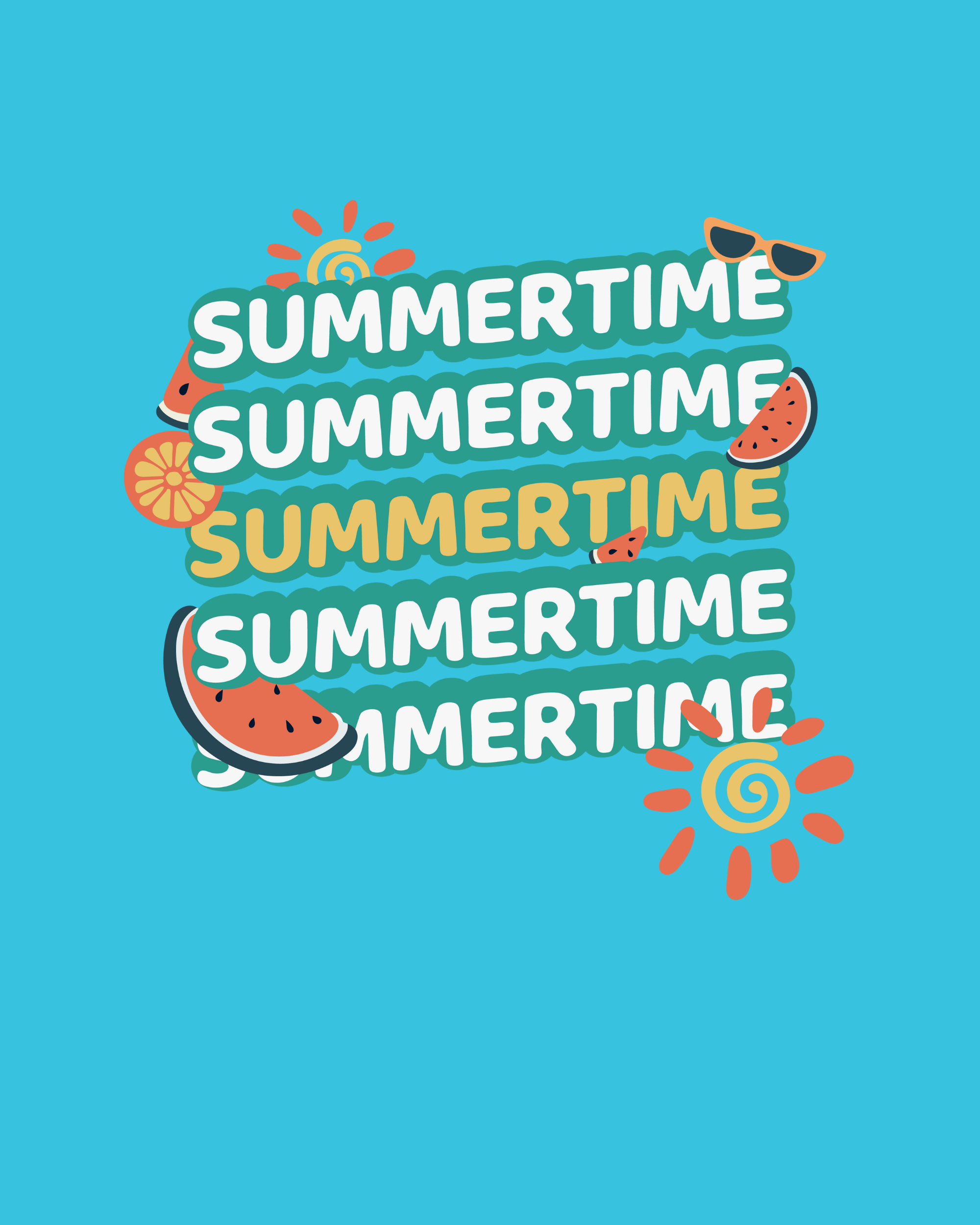 Summertime Graphic Printed T-Shirt