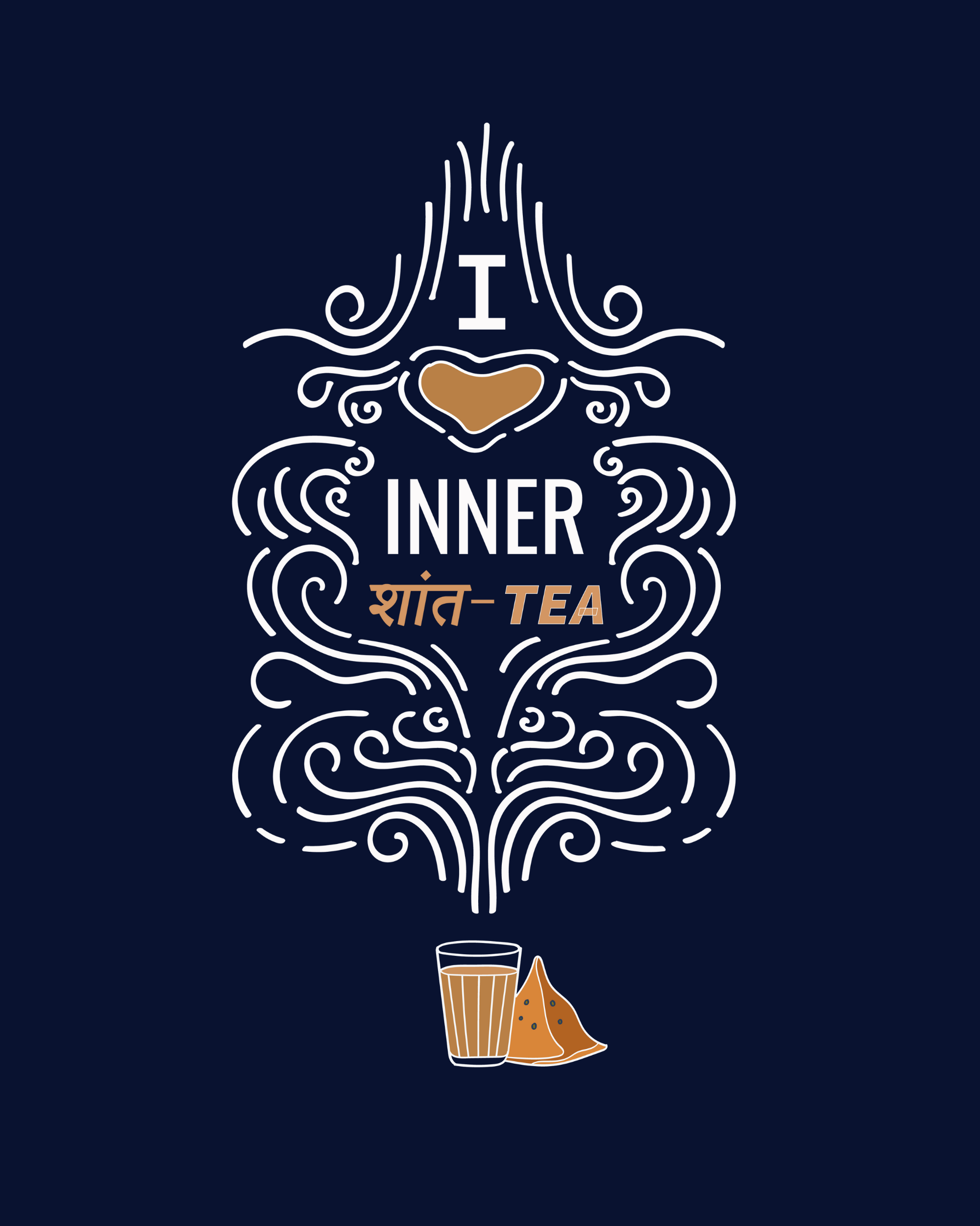 I Love Inner Shant Tea Graphic Printed T-Shirt