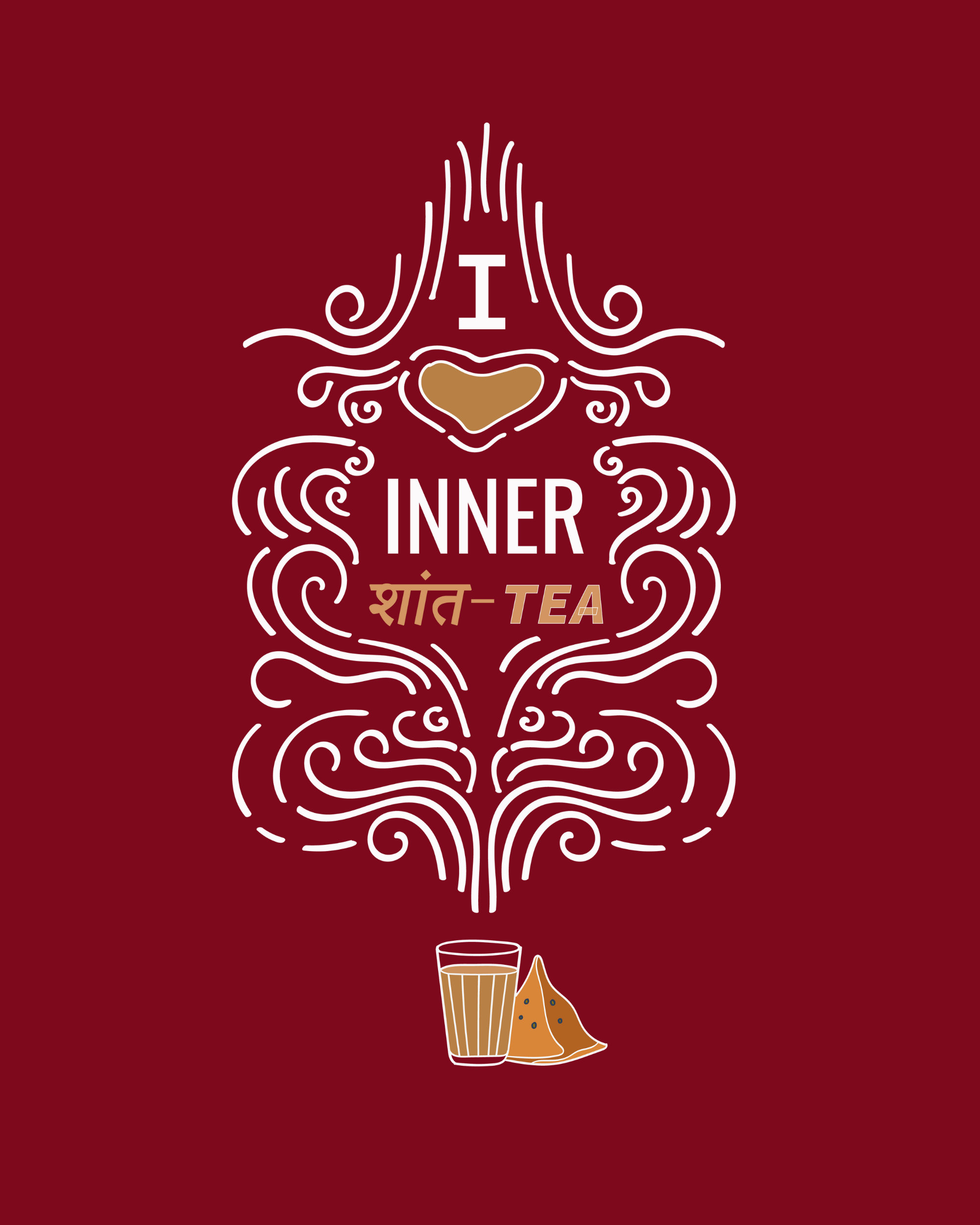 I Love Inner Shant Tea Graphic Printed T-Shirt