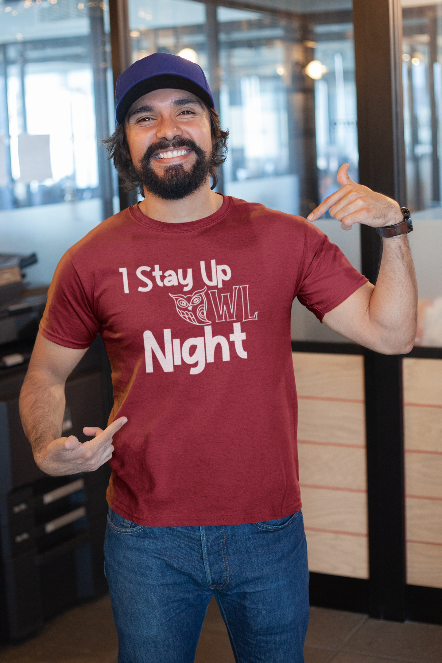 I Stay Up Owl Night Graphic Printed T-Shirt