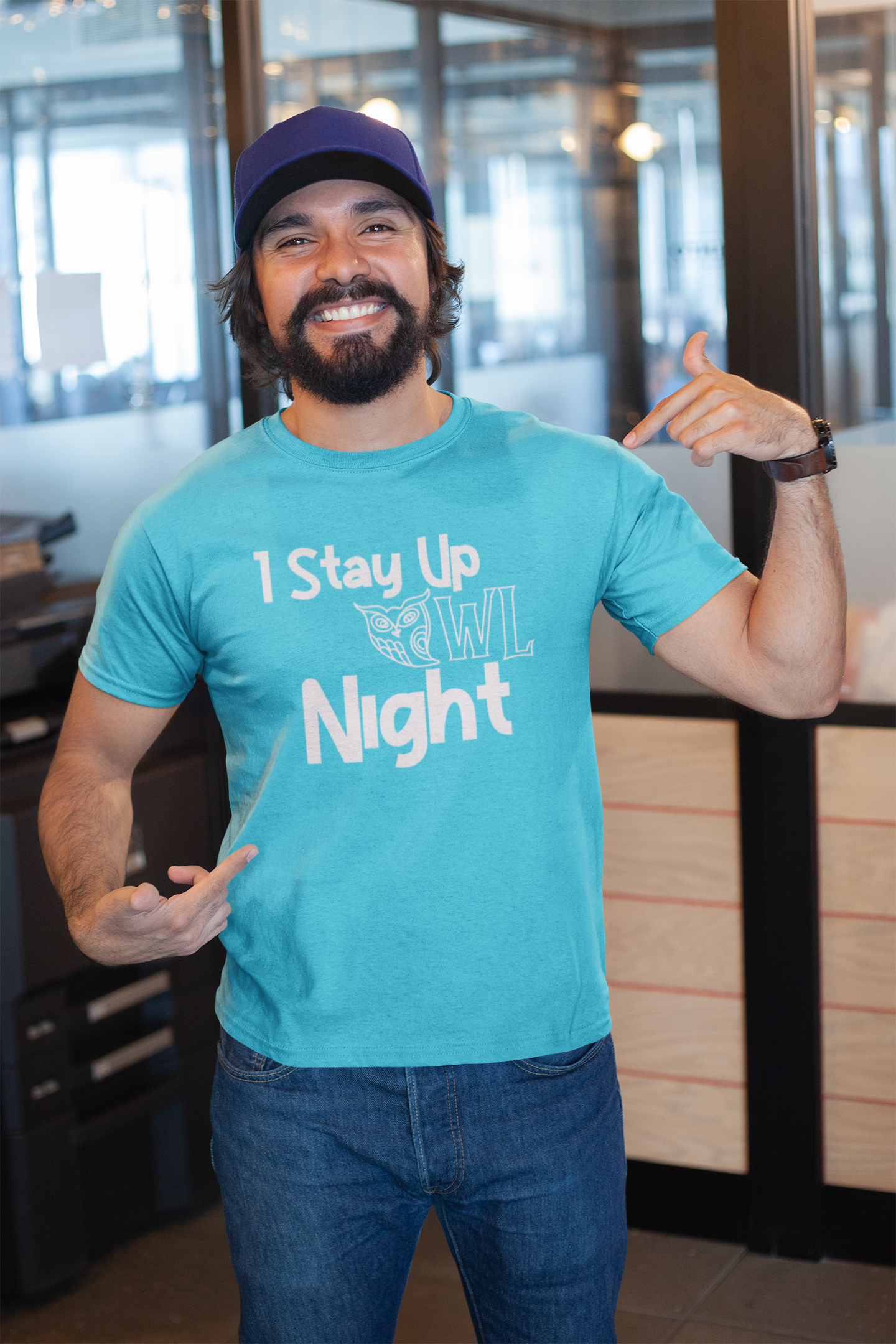 I Stay Up Owl Night Graphic Printed T-Shirt