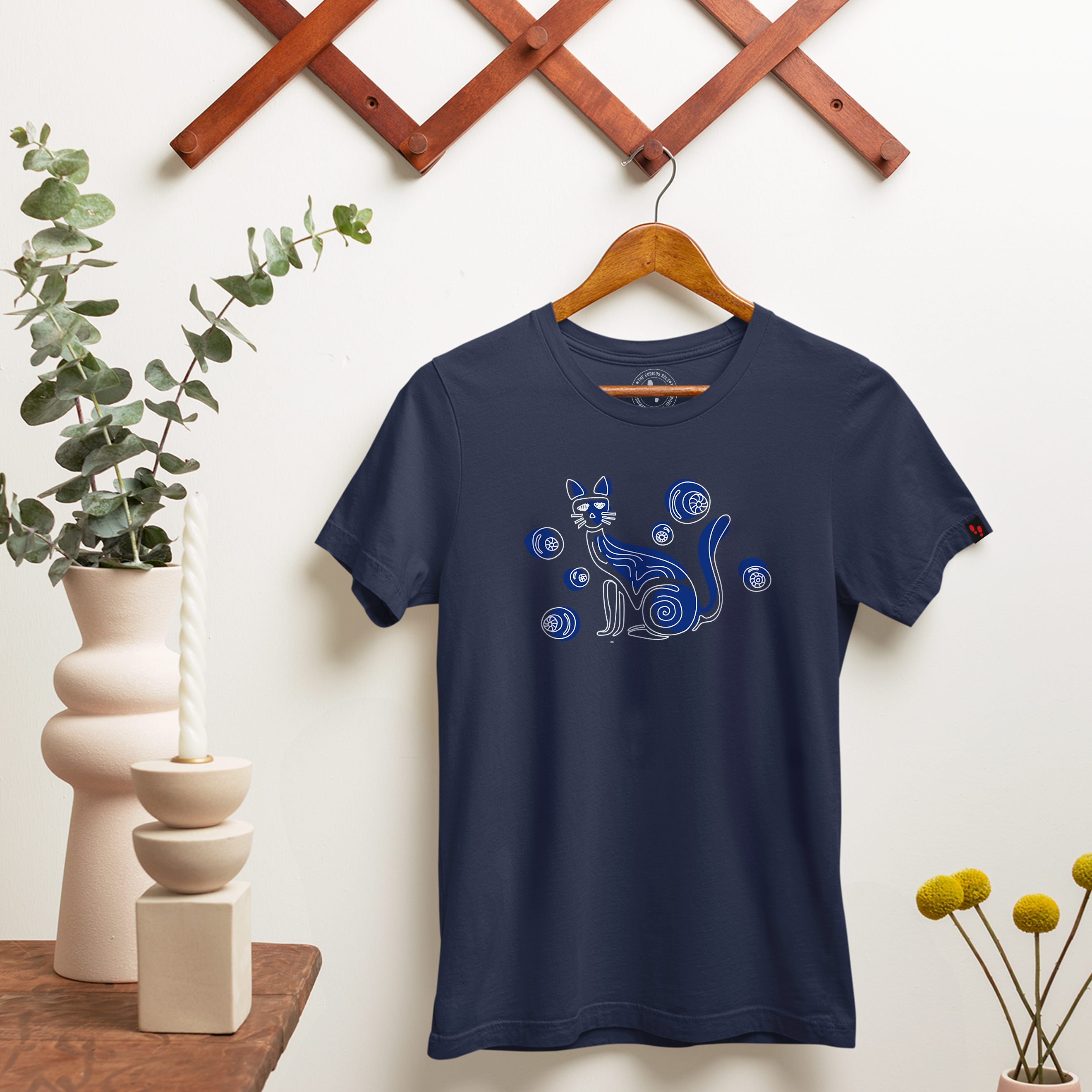 Cat Illustration Graphic Printed T-Shirt