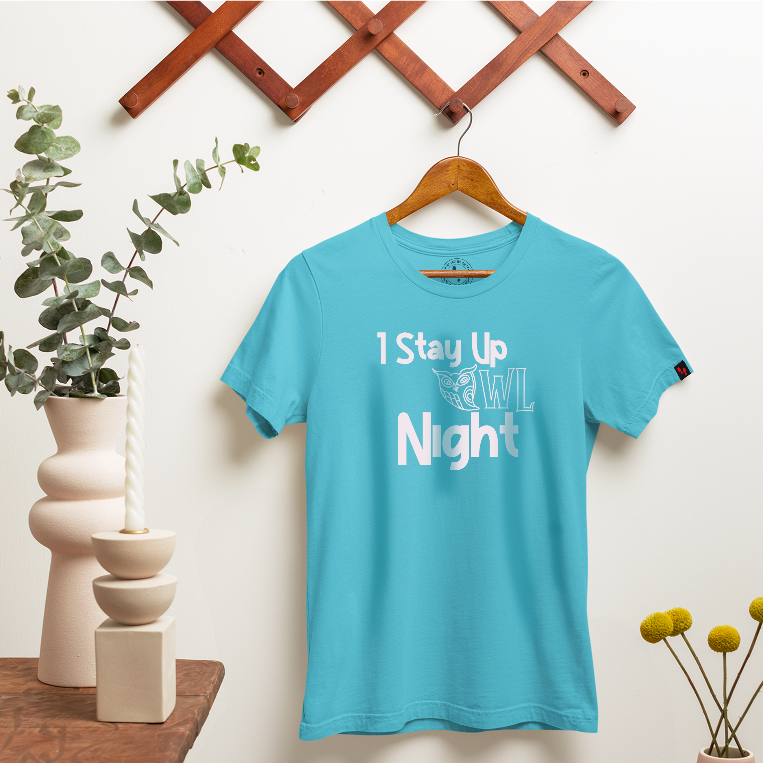 I Stay Up Owl Night Graphic Printed T-Shirt