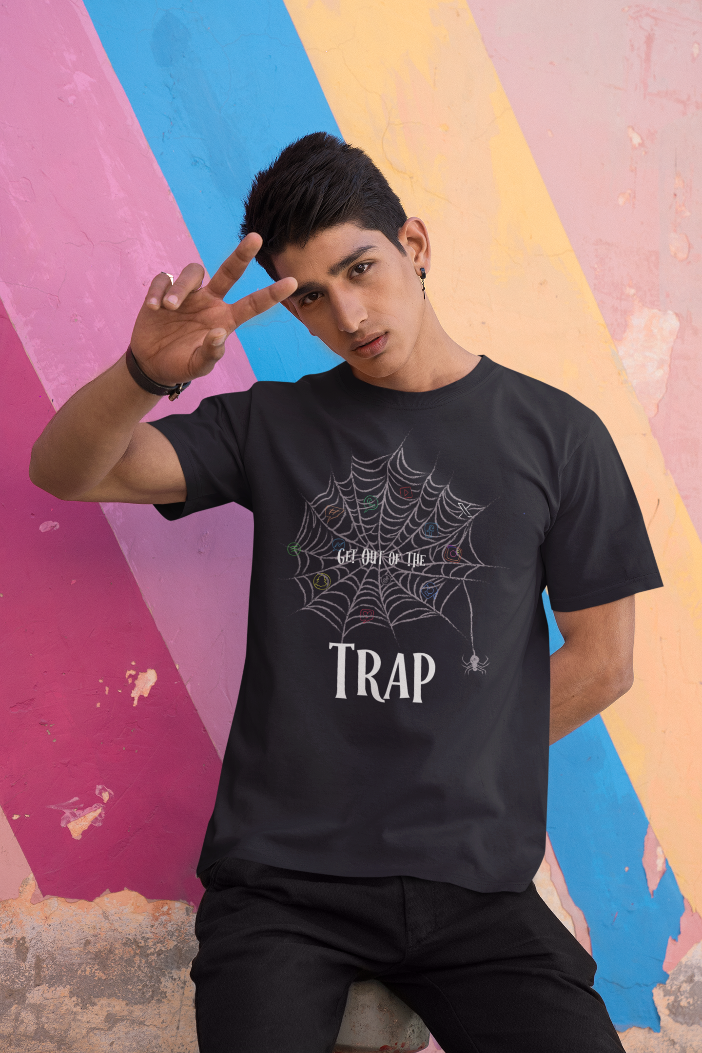 Digital Trap Graphic Printed T-Shirt