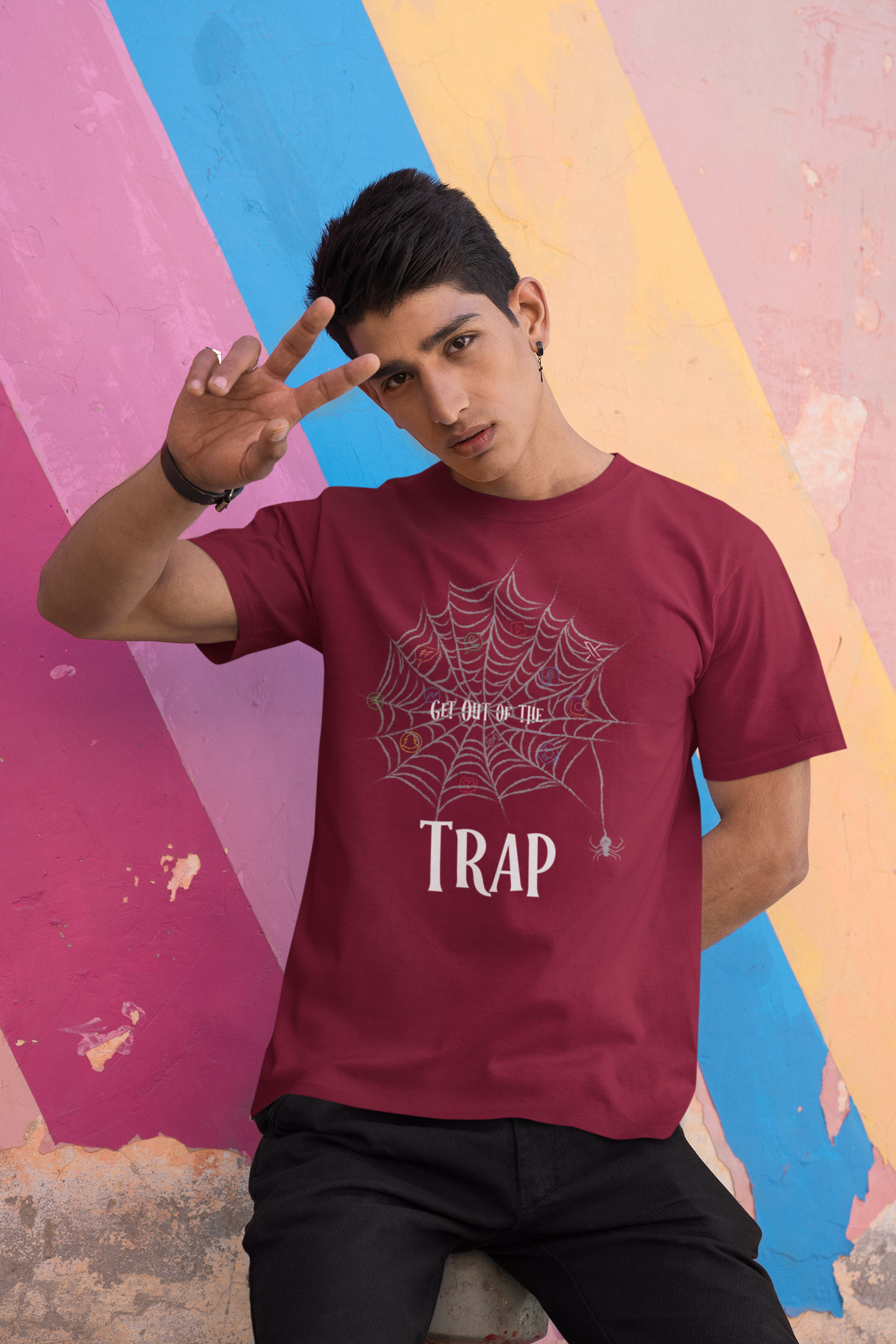 Digital Trap Graphic Printed T-Shirt